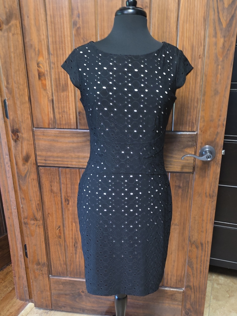 Worthington Black Lace Cap-Sleeve Sheath Dress - Size 6